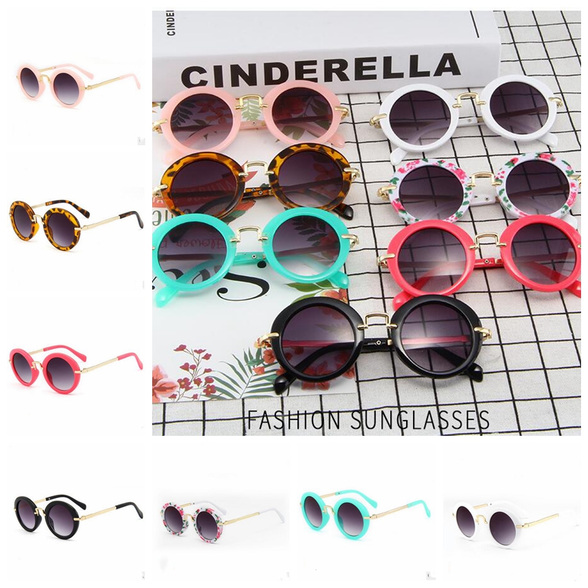 

Kids Designer Sunglasses Fashion Round Kids Glasses Summer Metal Frame UV400 Protective Eyewear Kids Beach Travel Driving Eyewear ZYQ188