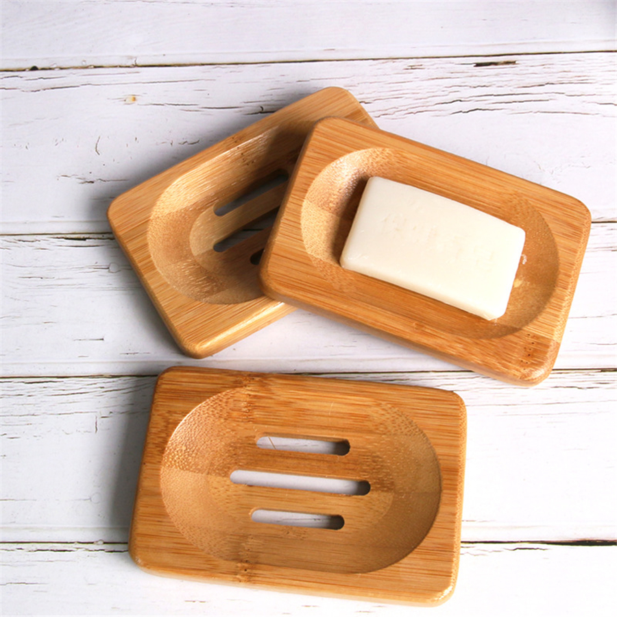 

Natural Bamboo Soap Dish Shower Soap Tray Holder Plat Dry Cleaning Soap Holder Eco-friendly Bathroom Accessories XBJK2006
