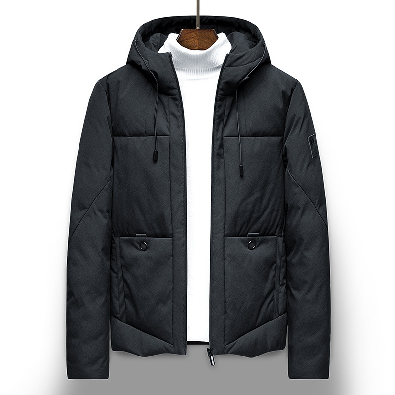 

men's jacket winter Korean men's short short handsome winter cotton jacket cotton, Black