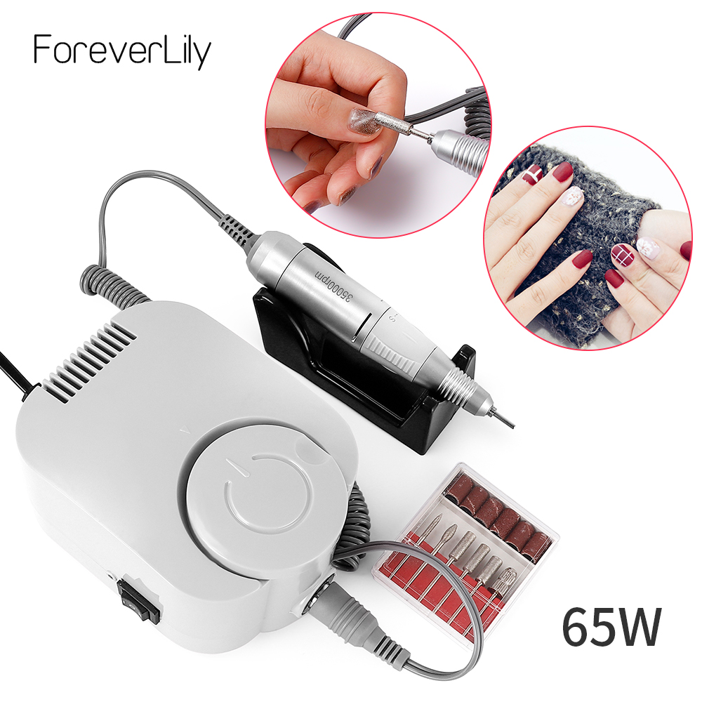 

65W 35000RPM Electric Nail Drill Manicure Machine Set for Nail Pedicure Machine Fingernail Drill Equipment Manicure Tools Pink