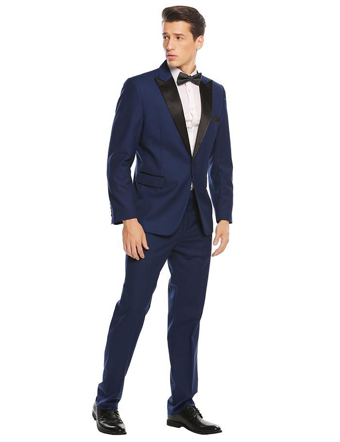 

Handsome Groomsmen Peak Lapel Groom Tuxedos Mens Wedding Dress Man Jacket Blazer Prom Dinner 2 Piece Suit(Jacket+Pants+Tie) 590, Same as image