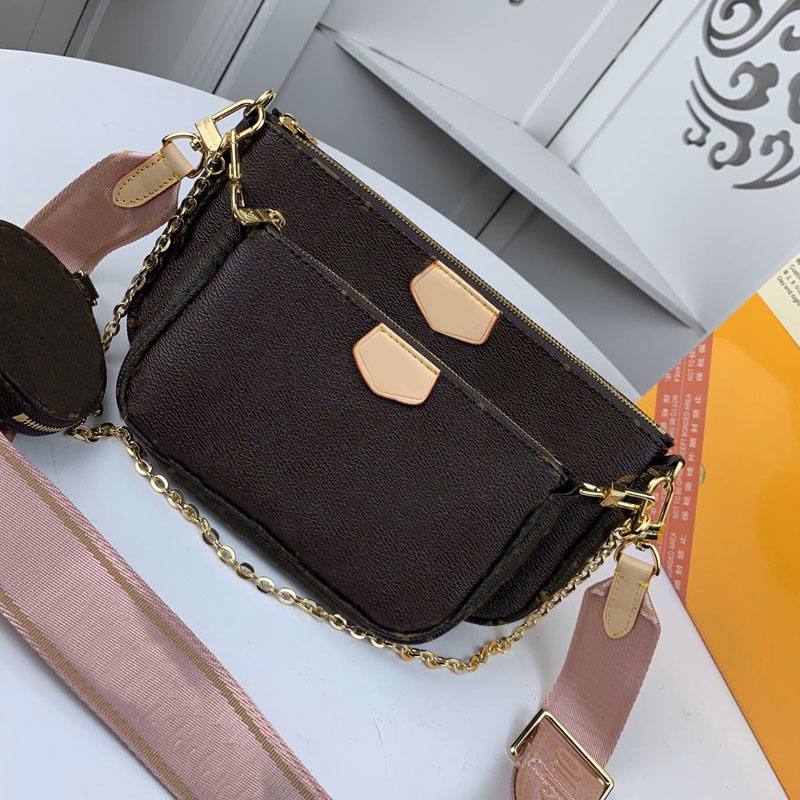 

Shoulder Bag Handbag Purse Multi Pochette Accessories Genuine Leather Bag L Flower Shoulder Crossbody Bag Ladies Purses 3 Pcs Purse Zero