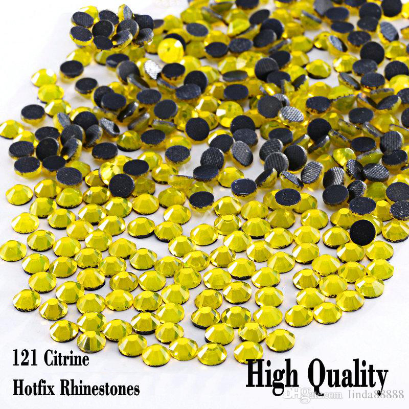 

1440pcs/bag Hotfix Rhinetones Flatback Good Quality Iron On Hot Fix Rhinestones Citrine For SS6 SS10 SS16 SS20 SS30