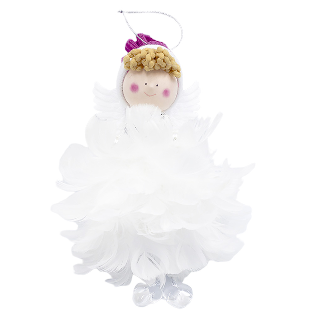 

Angel Christmas Doll Gifts Festival Home Girl Fake Feather Party Bedroom Pendants Hanging Ornaments Lovely Toys Decoration