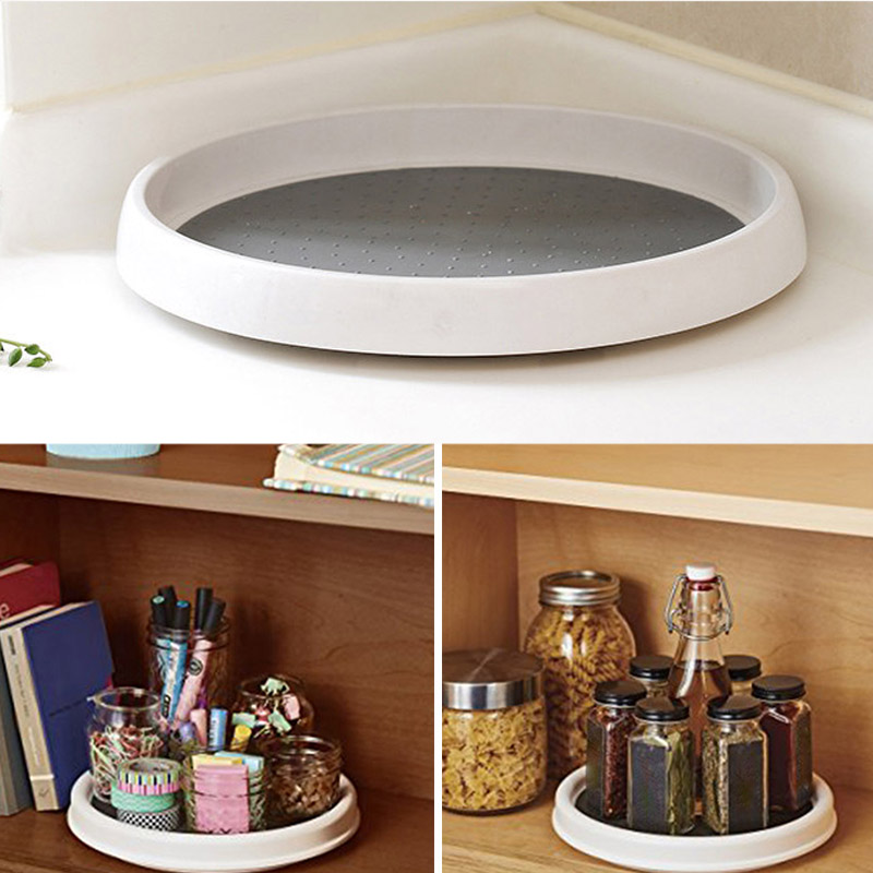 

New Kitchen Seasoning Bottle Storage Tray Rotary Cabinet Turntable for Kitchen Storage XOA88