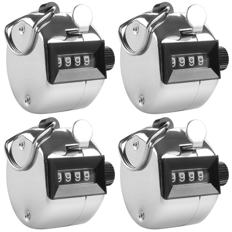

Tally Counter Handheld Digit Number Lap Counter Manual Mechanical Clicker with Sliver