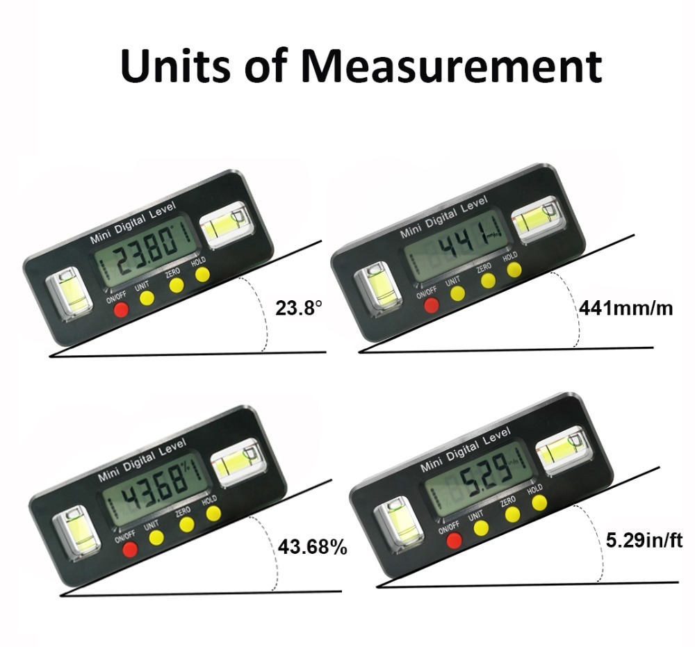 Portable Gauge Mini Digital Protractor Inclinometer Angle Finder 360 Degree