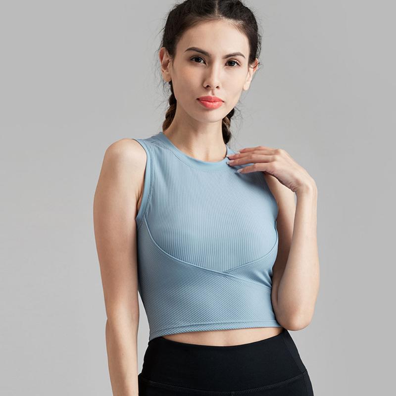 

Moonglade Yoga Bra Worn Outside Running Sports Top Sports Fitness Vest Thread Gathered Shockproof Underwear Female 2020 New, Black