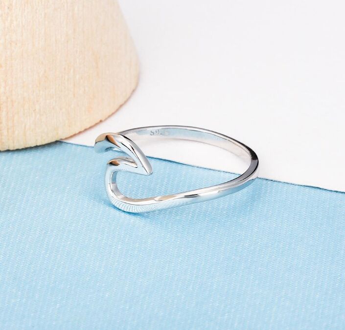 

925 Sterling Silver Wave Design Rings Women Midi Rings New Birthdays Gifts Fashion Ring Jewelry Gift Girls