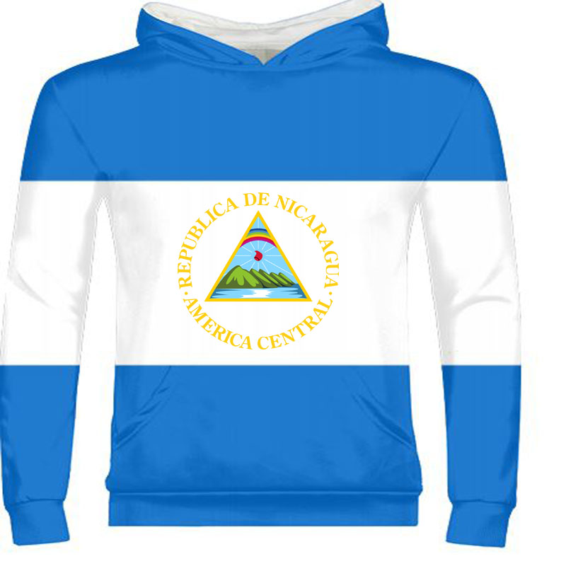 

NICARAGUA male free custom name number zipper sweatshirt nation flag spanish nicaraguan college print photo clothes, 1005
