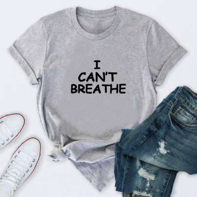 

Mens Designer T-shirts "I CANT BREATHE" Print Summer Tops Womens Solid Color T-shirts 2020 New Arrival Mens Outdoorwear Summer Clothing, Black