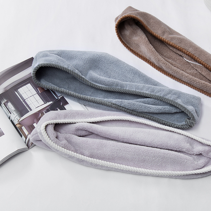 

Creative Quick-drying Hair Soft Comfortable Thicken Turban Shower Cap Home Coral Fleece Water Absorption Hair Dryer Cap Towel, Pink