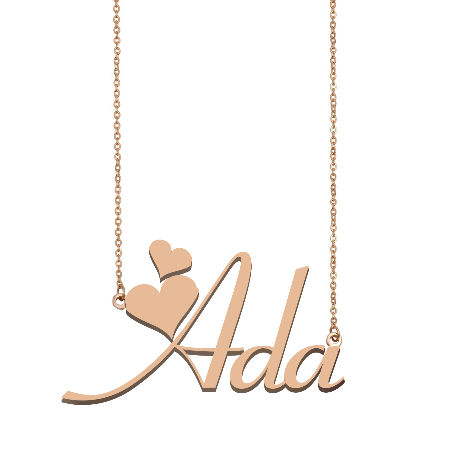 

Ada Name Necklace Pendant for Women Girls Birthday Gift Custom Nameplate Children Best Friends Jewelry 18k Gold Plated Stainless Steel, Silver