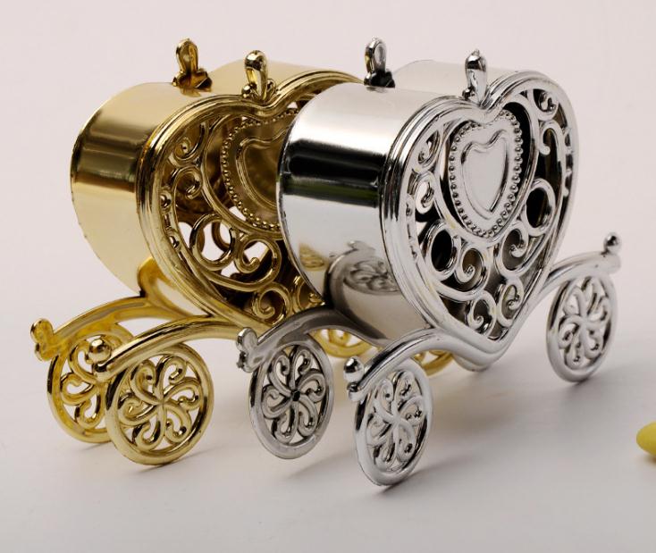 

Gold Silver Carriage Candy Box Gift Sweets Boxes Birthday Party Wedding Favours Decoration Anniversary Shower Gift Wrap SN1962