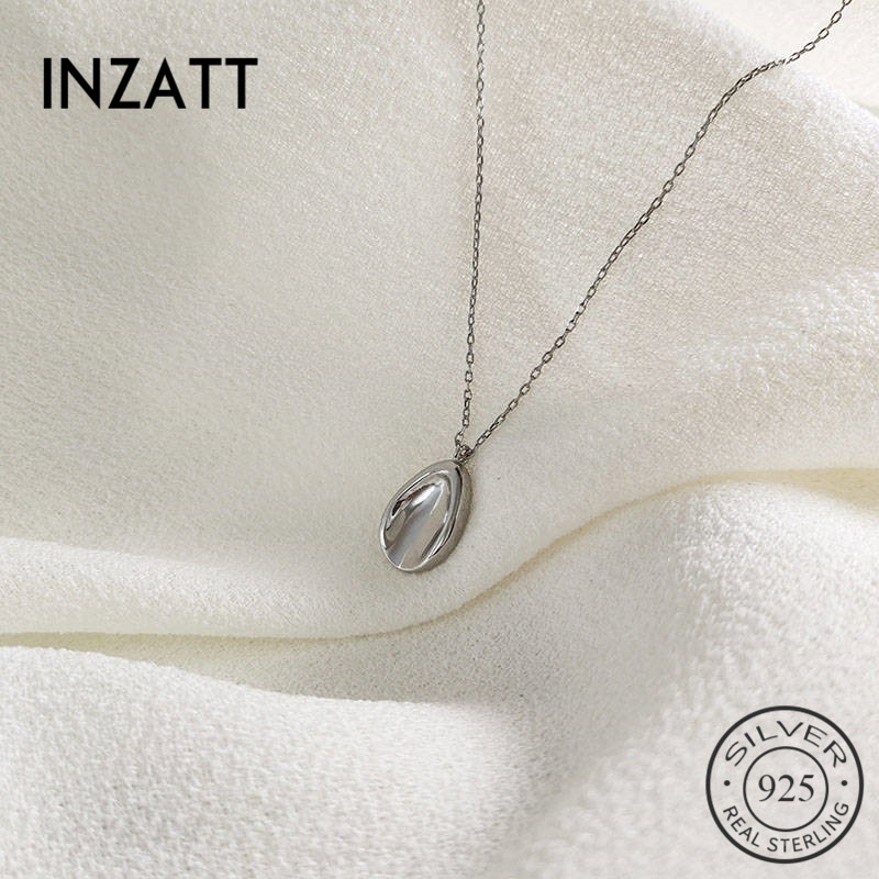 

Other INZAReal 925 Sterling Silver Geometry Choker Necklace For Fashion Women Party Fine Jewelry MInimalist Cute Accessories