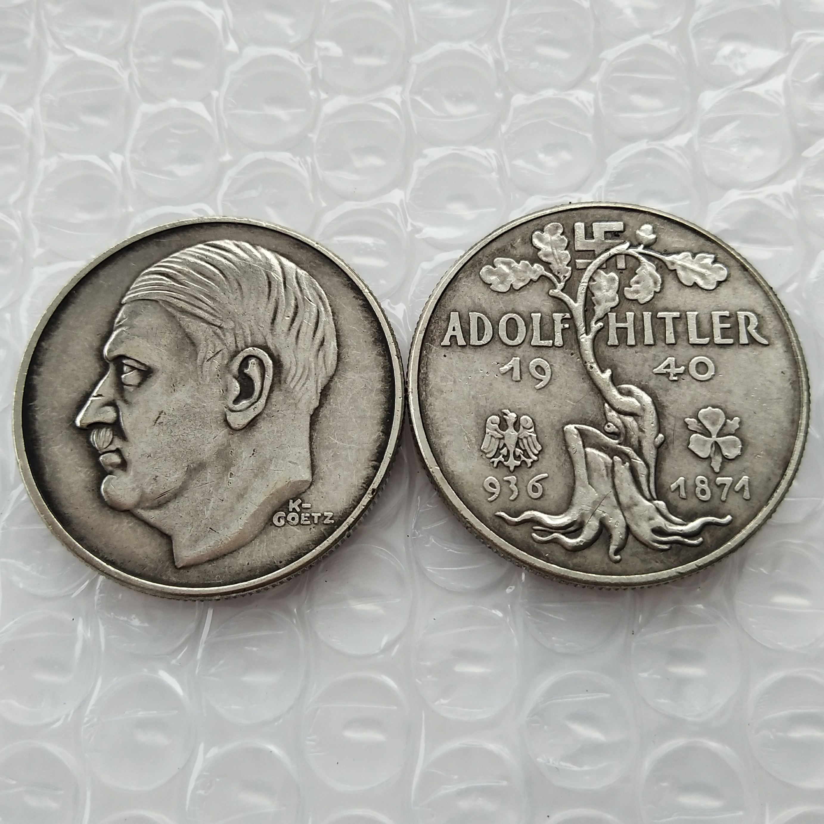 

H29 Germany Hilter 5 Mark Commemorative Craft Coins 1940 Copy Coins Brass Ornaments