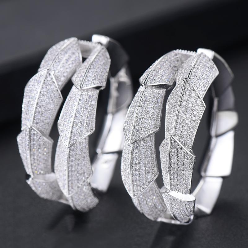 

Charm Missvikki Exquisite Office Professional Women's Jewelry Hoop Earrings Crystal Multicolor CZ Sterling Silver Prevent Allergy