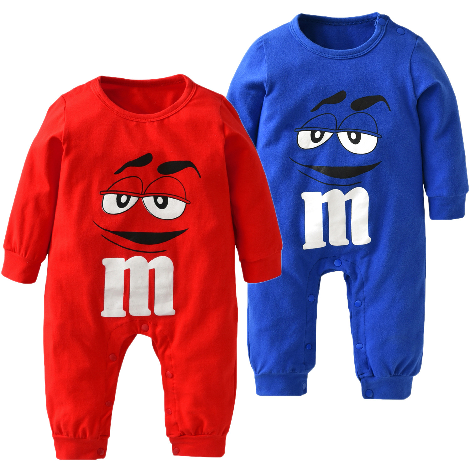 

beans 100% Cotton Long Sleeve Jumpsuits Toddler Casual Clothing Sets Newborn Baby Boys Girls Clothes Cartoon, White