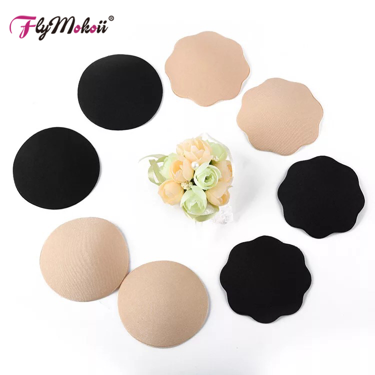 

1Pairs/lot Silicone Nipple Cover Round Black Stickers Self-adhesive Breast Pad Pasties Petal Invisible bra Accessories