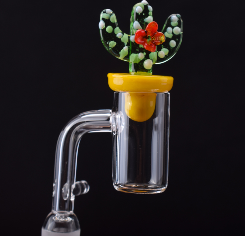 

2mm Thick Quartz Enail Domeless With Cactus Carb Cap Quartz Banger Nail kit For 16mm 20mm Heating Coil portable Glass Bongs