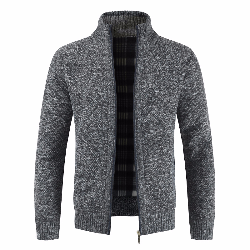 

2020 Men Thick New Fashion Business Casual Sweater Cardigan Men Slim Fit Knitwear Outwear Warm Winter Sweater Jumper, Gray