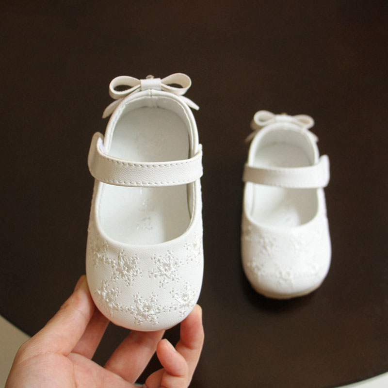 

Baby Girls Shoes Soft Bottom Bowknot Cute Princess Dress Party Shoes PU Leather Korean Kids Girl Footwear Insole, Pink
