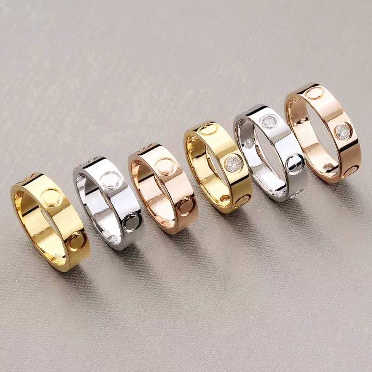 

AIYANISHI 6MM Love Rings for Women with Screw Design Best Gifts for Love Gold screw design rings for women