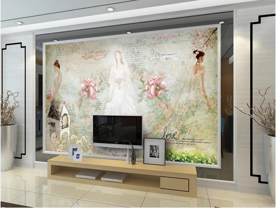 

Custom wall stickes photo Bridal bridal english restaurant bridal shop photo studio background home decor murals wallpaper for walls 3 d, Non-woven wallpaper