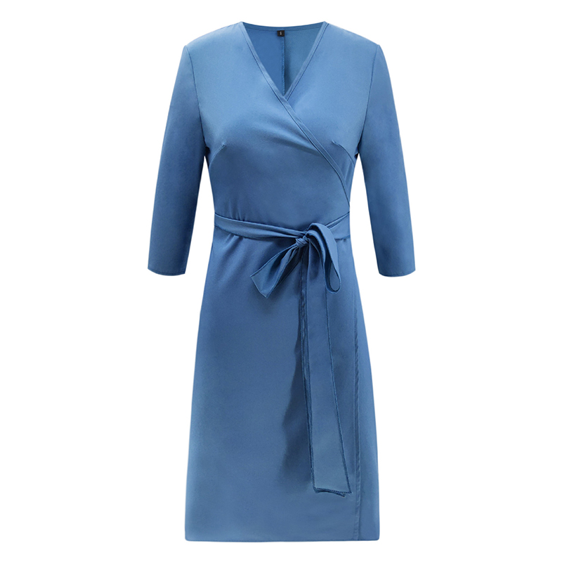 

Dresses Women Sexy Slim Split Dress V-Neck Half Sleeve Mid-length Party Bodycon Office Ladies Dress, Green