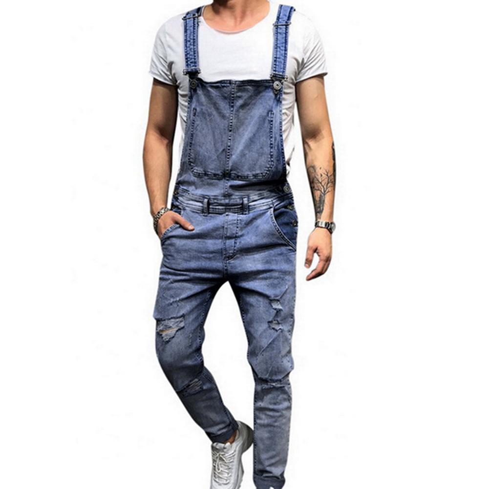 

Pantalones casuales para hombres más correa larga de mezclilla Mono sin mangas suelto sin mangas, Gray