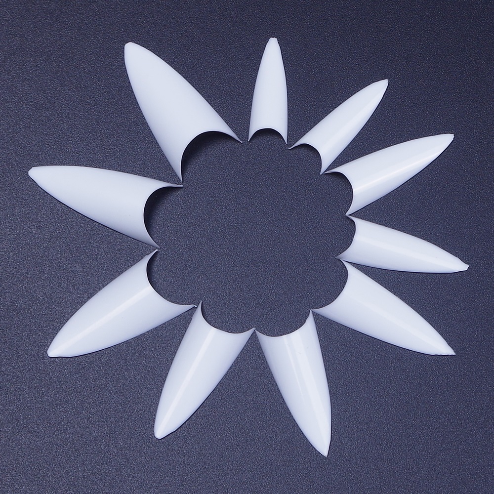 

500PCS Natural Colour Acrylic UV Gel French Sharp False Nail Tips Manicure DIY Art Salon Fake Stickers Artificial Nails, 101951-natural