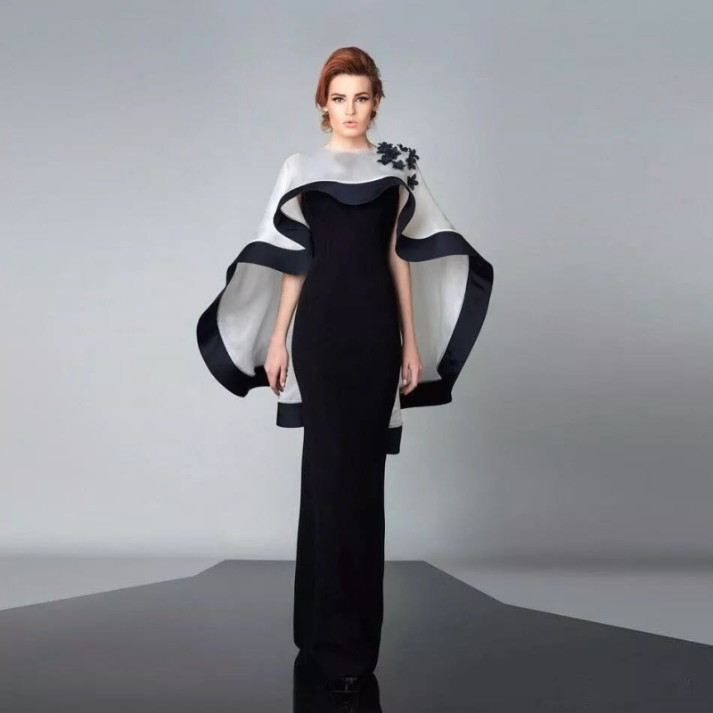 

robe de soriee New Saudi Arabic Black Evening Dress With Shawl 2019 High End Long Prom Dresses Dubai Elegant Evening Gowns, Burgundy