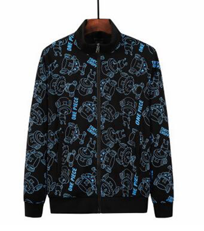 

Wholesale men's zipper cardigan sportswear tops fashion cartoon printed thin coat -8XL spring and autumn coat, Gray