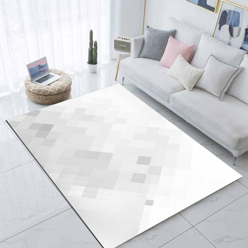 

Else Gray White Abstract Cubes Nordec 3d Print Non Slip Microfiber Living Room Modern Carpet Washable Area Rug Mat, As pic