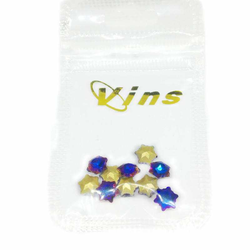 

10Pcs Star Nail Art Rhinestone Flatback Circle Stass Decorations Nails Crystal Diamond Magic Color Manicure for Nails Design