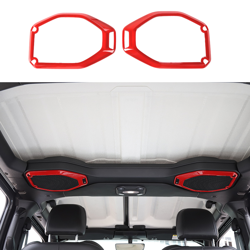 

Car Roof Speaker Ring Red Decoration Cover For Jeep Wrangler JL 2018 Factory Outlet High Quatlity Auto Internal Accessories