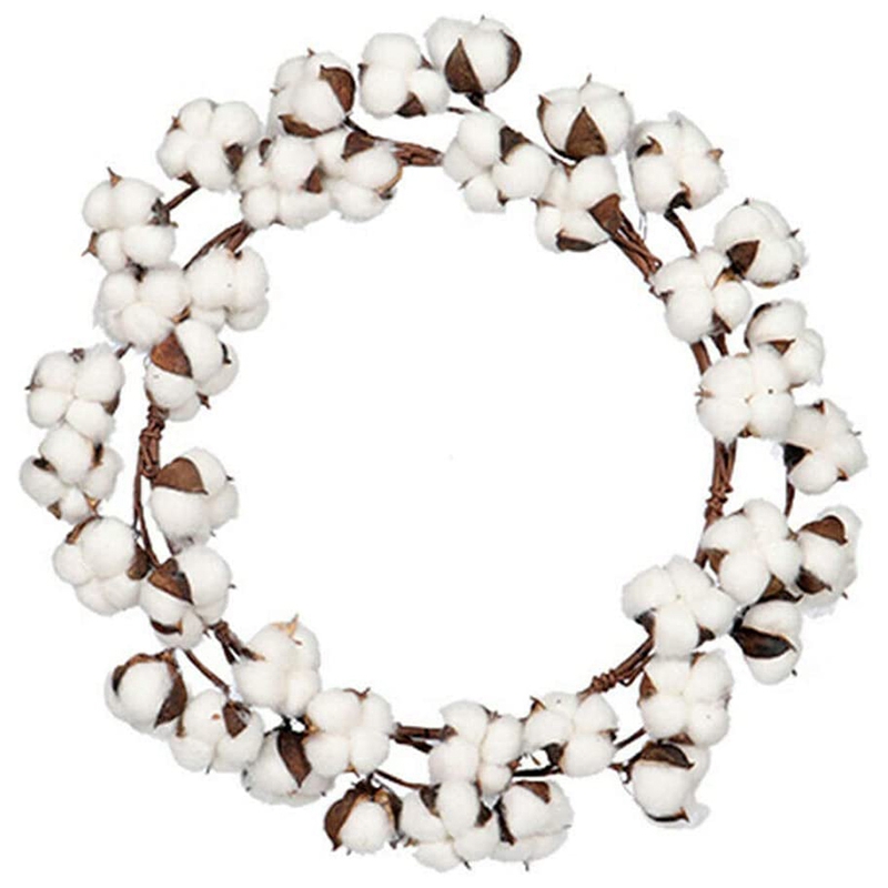 

Simulation Cotton Garland Dried Flower Artificial Wreath for Wall Decor, White