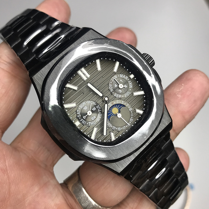

New fashion Pp Automatic Machinery 39mm Luxury Watch Men Sweeping Movement Watch all Small Dials Work No Battery wristWatches, Slivery;brown