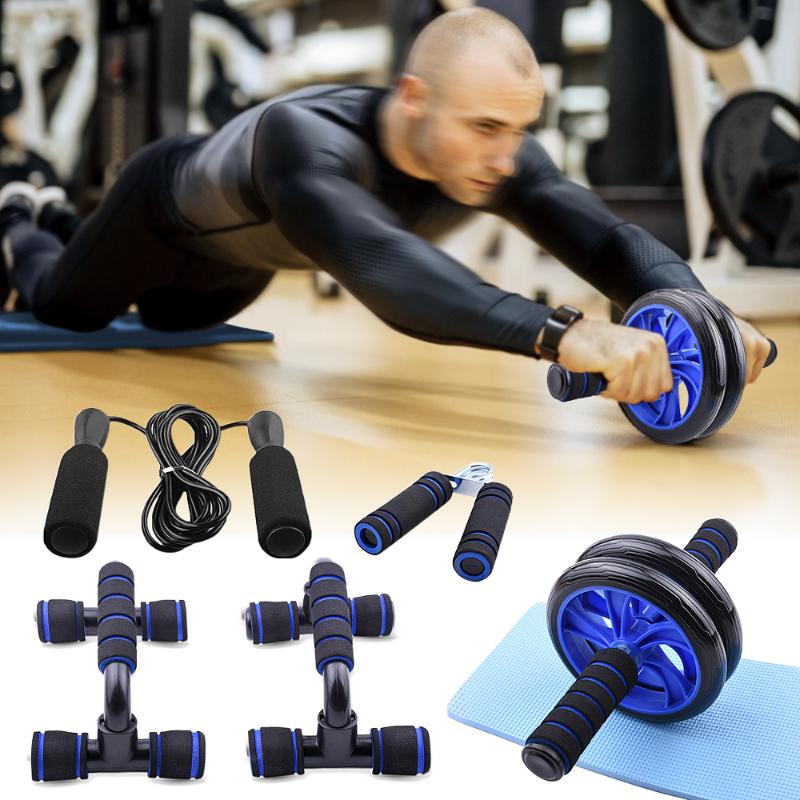 

Abdominal Wheel Set Jump Rope Grip Push-up Support Fitness Abdominal Muscle Wheel Set Home Sports Fitness Equipment, Multi