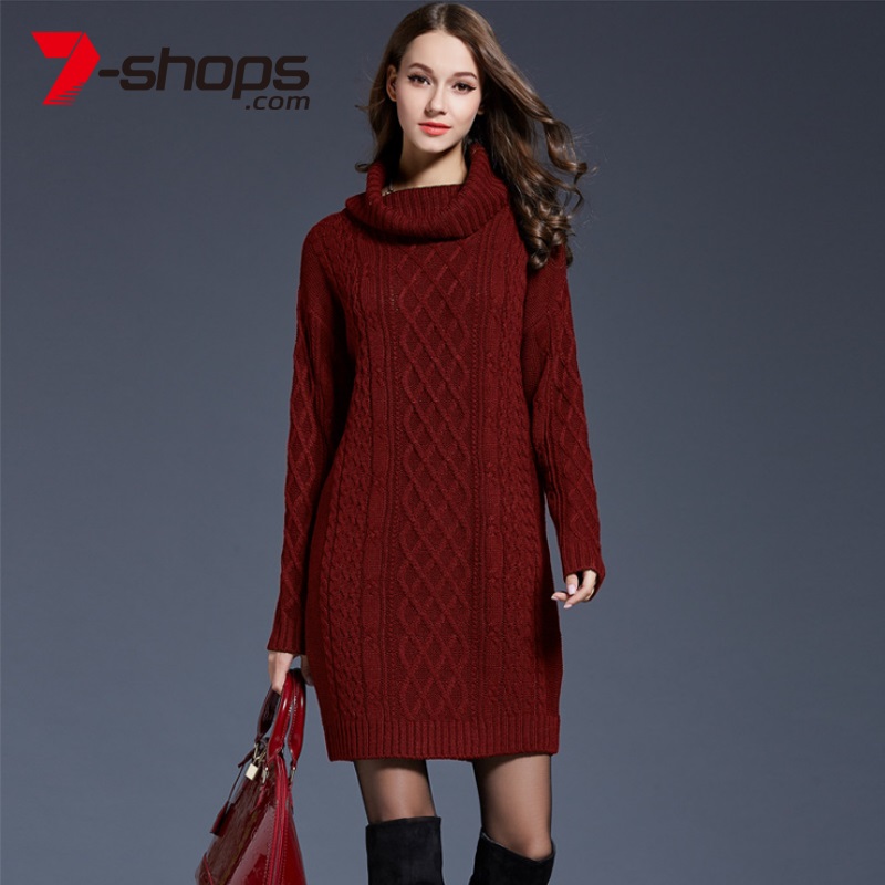 

Ccibuy11 Female Winter Sweater Pullover Long Sleeves Bodycon Turtleneck Mini Women Jumper Dresses knitted Striped Female dress, Gray