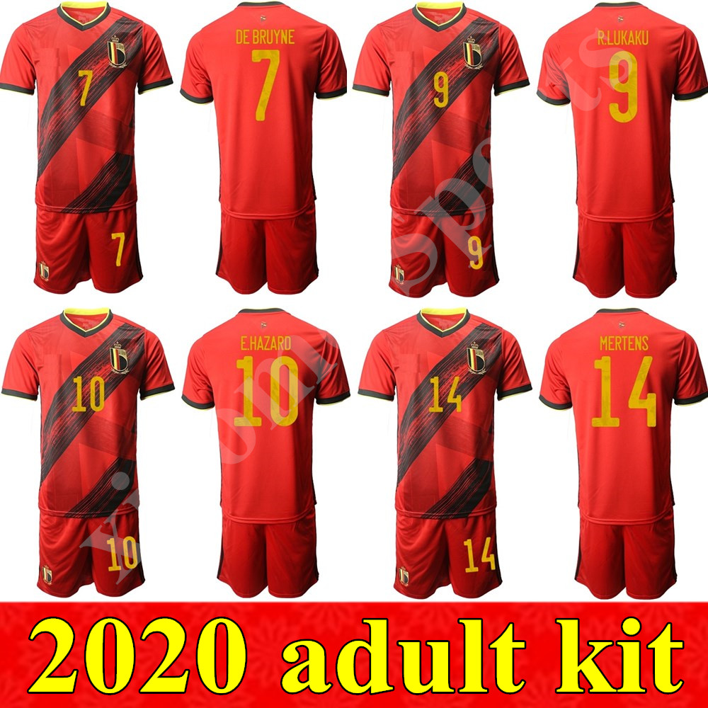 2020 European Cup Belgium Soccer Jersey adult kit home away 20 21 HAZARD LUKAKU KOMPANY MERTENS DE BRUYNE Men kit Football shirt