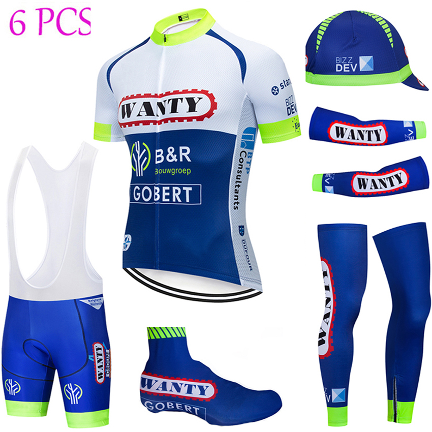 

6PCS Full Set TEAM 2020 WANTY cycling jersey 20D bike shorts Set Ropa Ciclismo summer quick dry pro BICYCLING Maillot bottoms wear, Blue