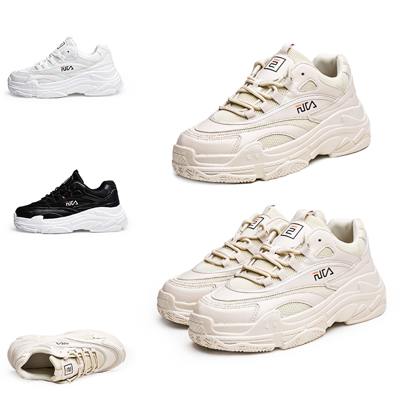 

Classic women mens casual shoes Luxury Black White Leather Platform Designer trainers sneakers Homemade brand Made in China 39-44