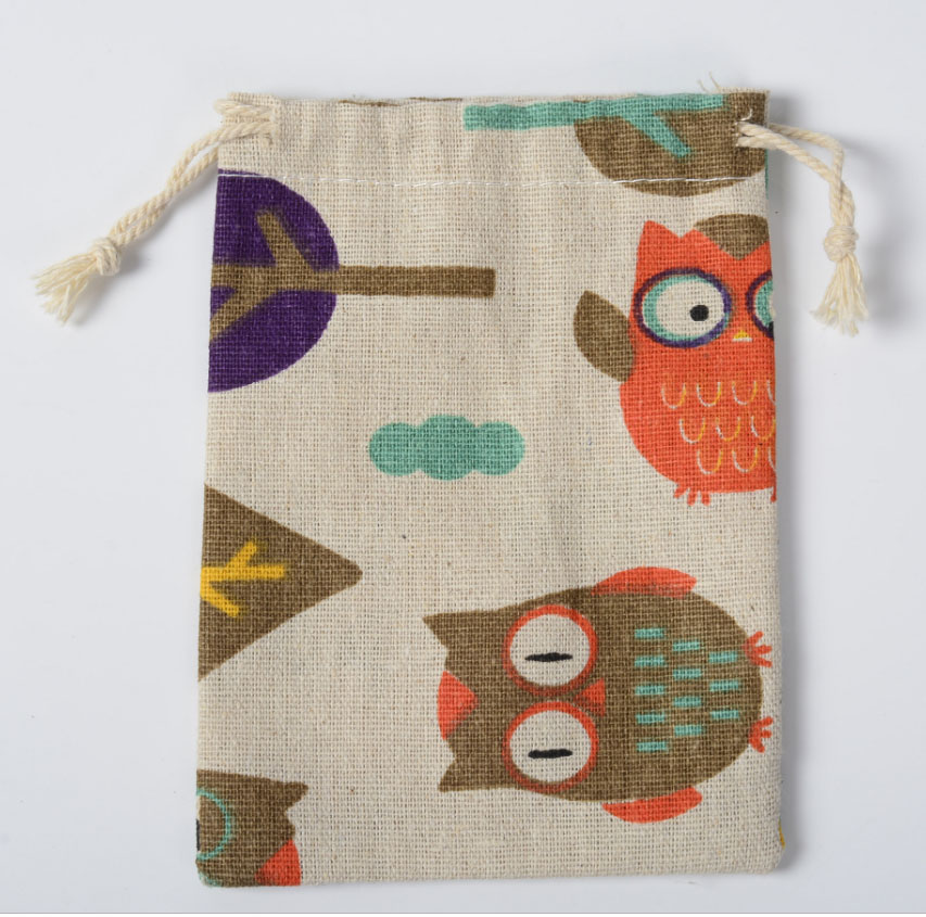 

Vintage Owl Jewelry Linen Gift Bag 9x12cm 10x15cm 13x17cm pack of 50 Party Candy Drawstring Bag Sack
