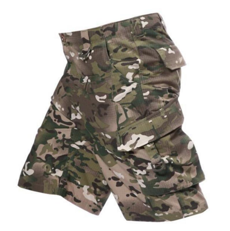 

Men Summer Multi-pocket Cargo Shorts Male Outdoor Sports Training Climbing High Quality Tactical Short Trouser Loose, Khaki