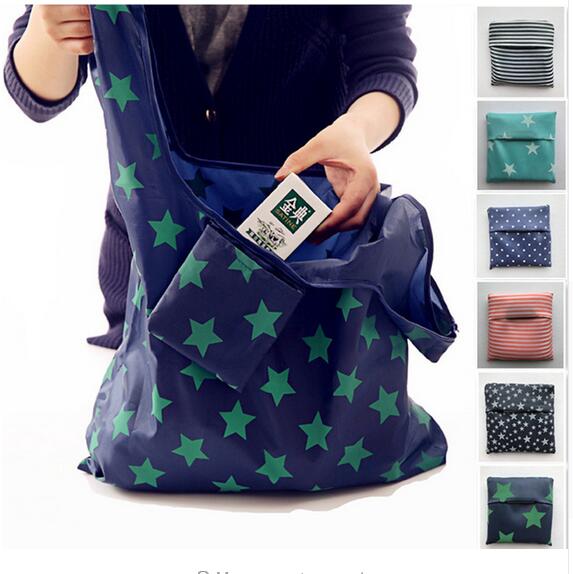 

Foldable Shopping Bags Nylon Reusable Grocery Storage Bag Eco Friendly Shopping Bags Tote Bags 19 Colors W35*H55cm