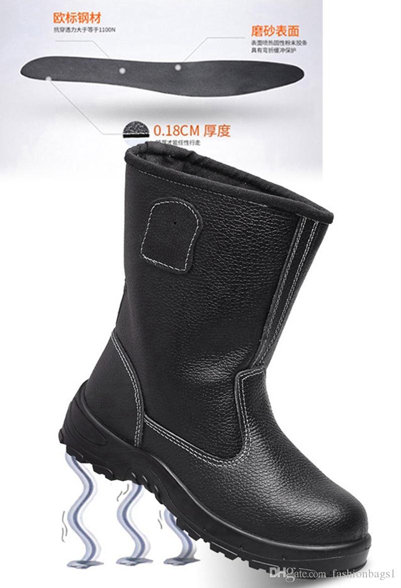 

Men Safety Work Shoes Steel Toe Boots Indestructible Anti-smashing Puncture Proof Durable Booties Outdoor Fur Boots Martin Boot Wome, Black