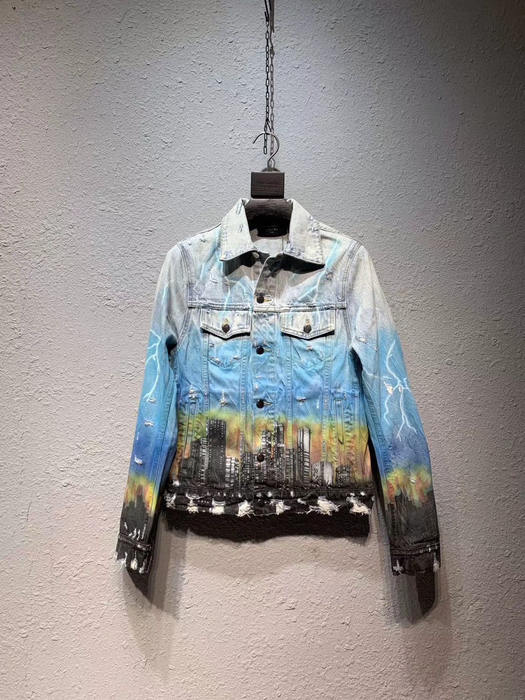 

2019 fall new fashion mens designer hole decoration demin jacket ~ US SIZE jackets ~ high quality designer demin jacket for men, Multi