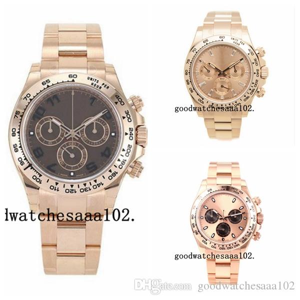 

2020 Luxury Multiple options Men's rose gold chocolate rose and black cable 116505 no chronograph 2813 Automatic Men's Watch Free shipping