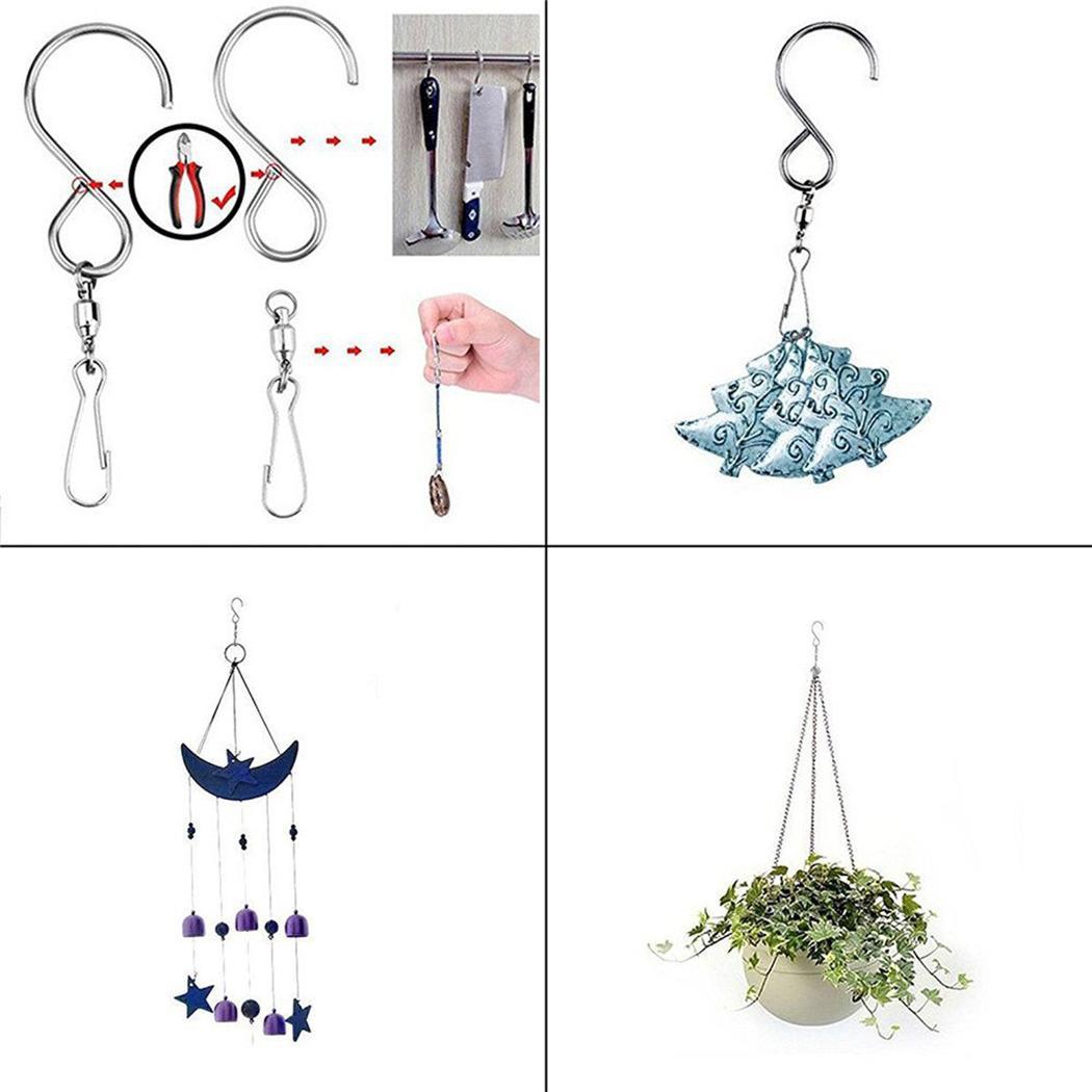 

Stainless Steel Wind-Rotating S Shape Bearing Hook For Office Kitchen Silver